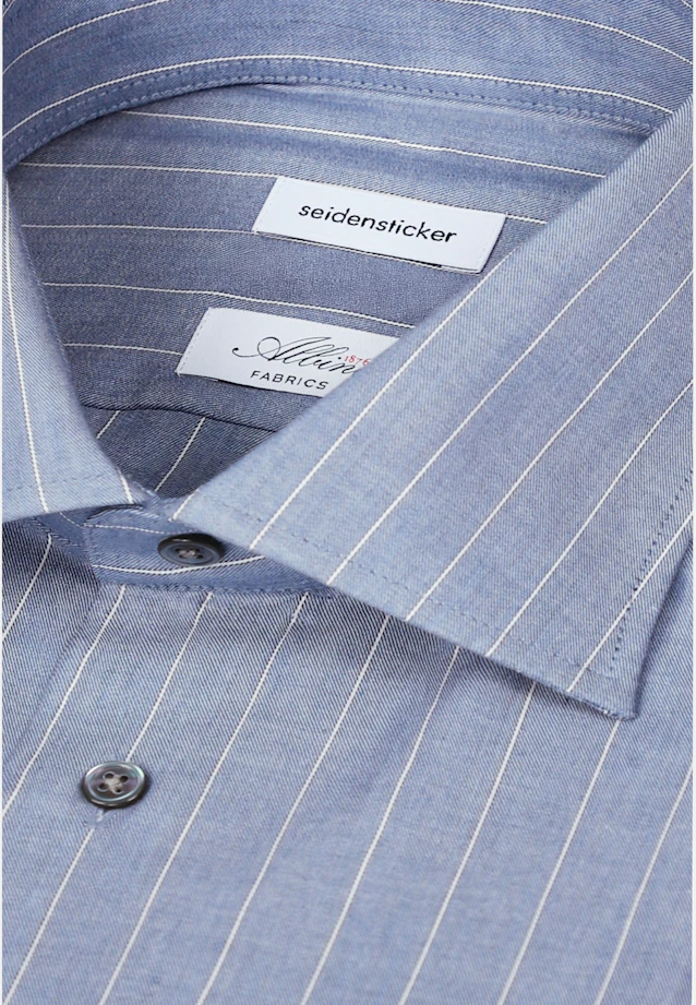Slim Business shirt Stripes in Mittelblau |  Seidensticker Onlineshop