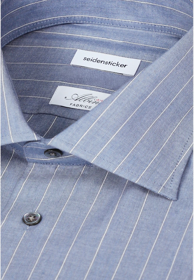 Slim Business shirt Stripes in Mittelblau | Seidensticker online shop