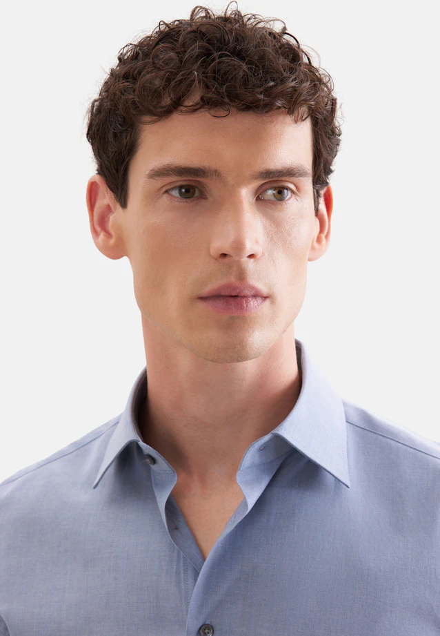 Slim Business shirt Uni in Mittelblau |  Seidensticker Onlineshop