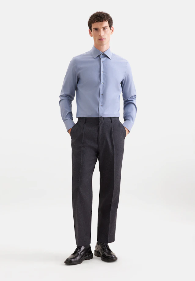 Slim Business shirt Uni in Mittelblau |  Seidensticker Onlineshop