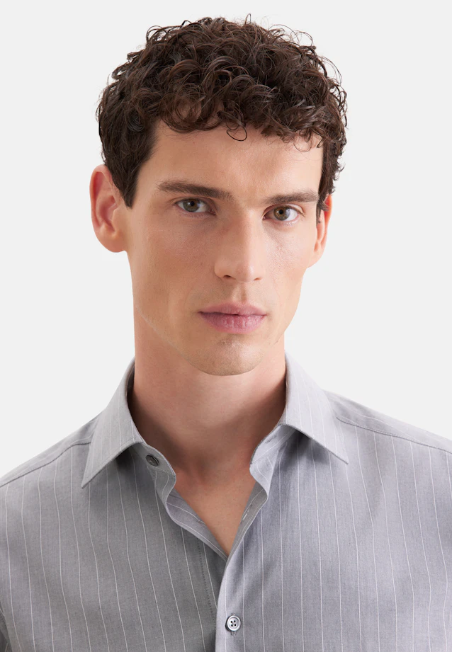 Regular Business shirt Stripes in Grey |  Seidensticker Onlineshop