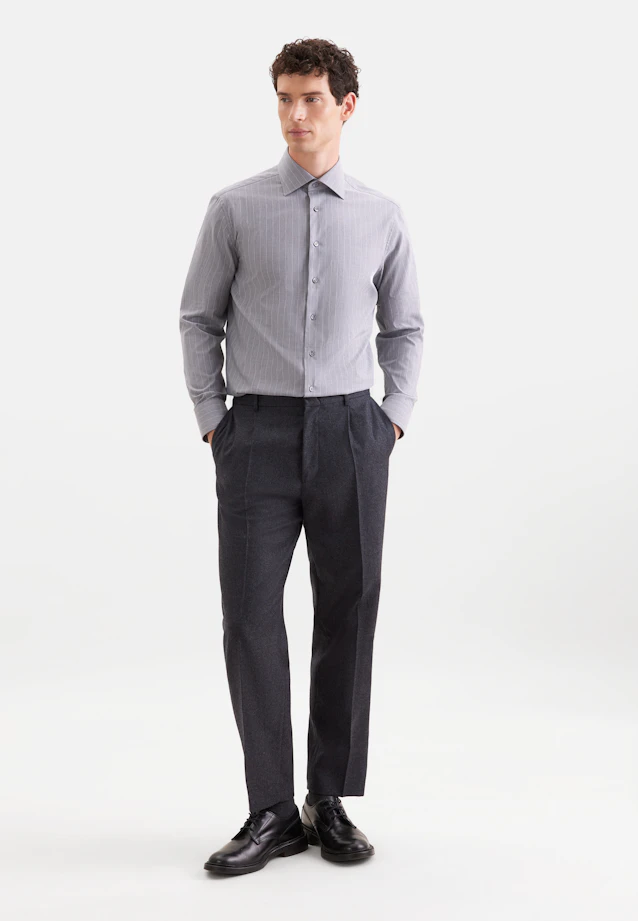 Regular Business shirt Stripes in Grey |  Seidensticker Onlineshop