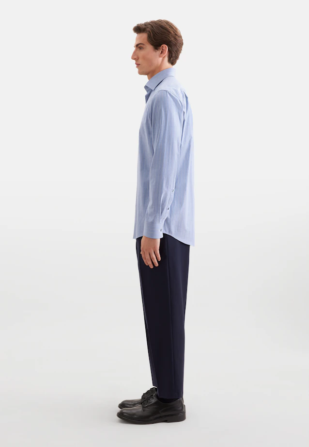 Regular Business shirt Stripes in Mittelblau |  Seidensticker Onlineshop