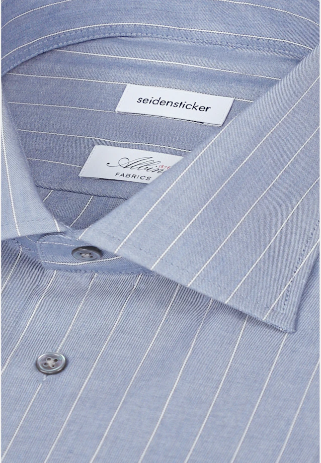Regular Business shirt Stripes in Mittelblau |  Seidensticker Onlineshop