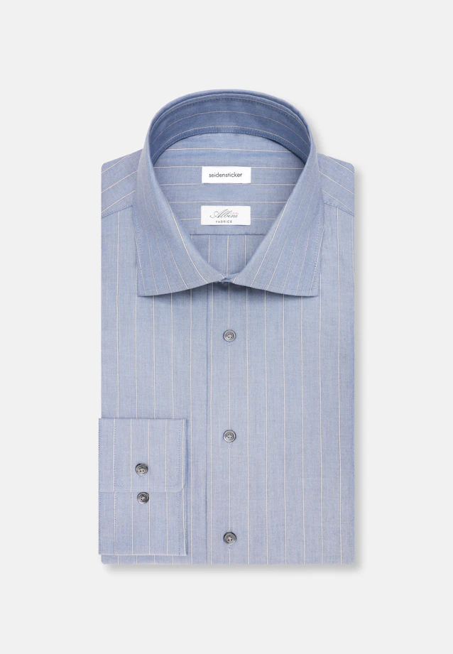 Regular Business shirt Stripes in Mittelblau |  Seidensticker Onlineshop