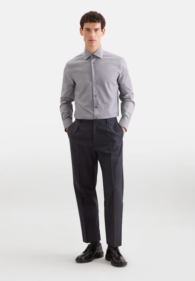 Regular Business shirt Uni in Grey |  Seidensticker Onlineshop