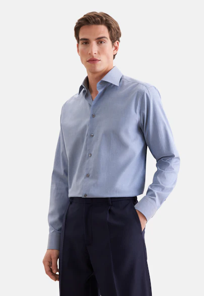 Regular Business shirt Uni in Mittelblau |  Seidensticker Onlineshop