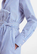 Midi Hemdblusenkleid aus Baumwollsatin in Mittelblau |  Seidensticker Onlineshop
