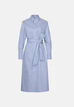 Midi Hemdblusenkleid aus Baumwollsatin in Mittelblau |  Seidensticker Onlineshop
