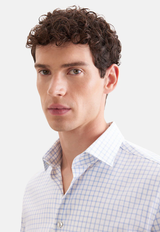 Slim Flanellhemd Karo in Hellblau |  Seidensticker Onlineshop