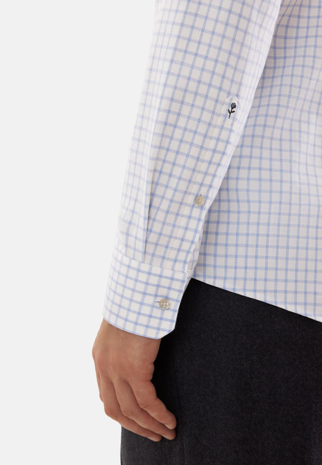 Slim Flanellhemd Karo in Hellblau |  Seidensticker Onlineshop