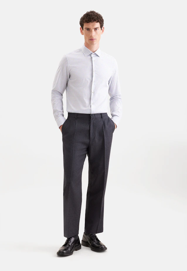Slim Flanellhemd Karo in Hellblau |  Seidensticker Onlineshop