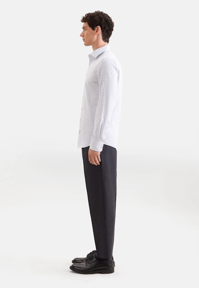 Slim Flanellhemd Karo in Hellblau |  Seidensticker Onlineshop
