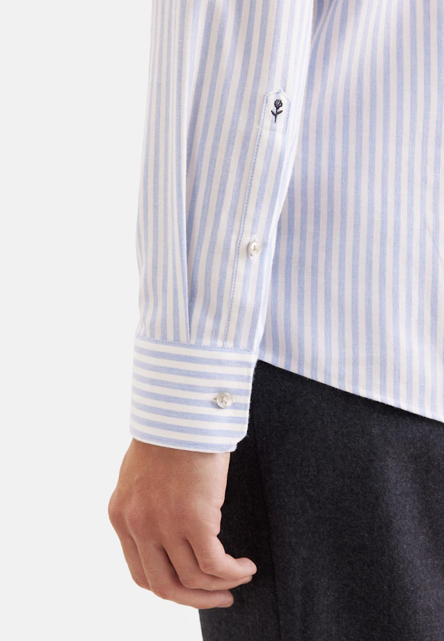 Slim Flannel shirt Stripes in Hellblau |  Seidensticker Onlineshop