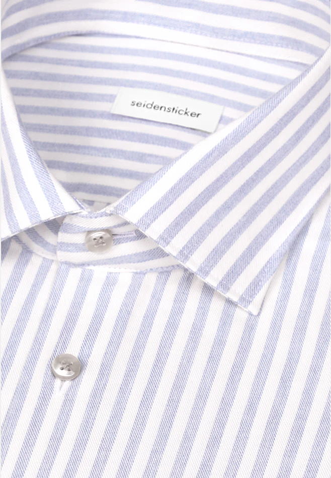 Slim Flannel shirt Stripes in Hellblau | Seidensticker online shop