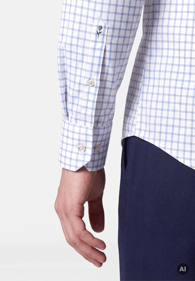 Regular Flanellhemd Karo in Hellblau |  Seidensticker Onlineshop