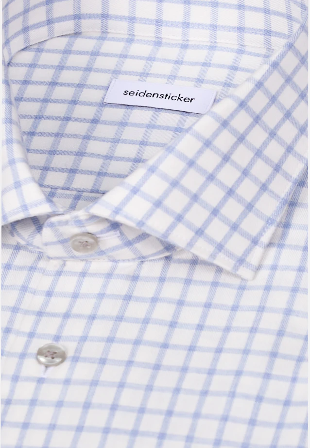 Regular Flanellhemd Karo in Hellblau |  Seidensticker Onlineshop