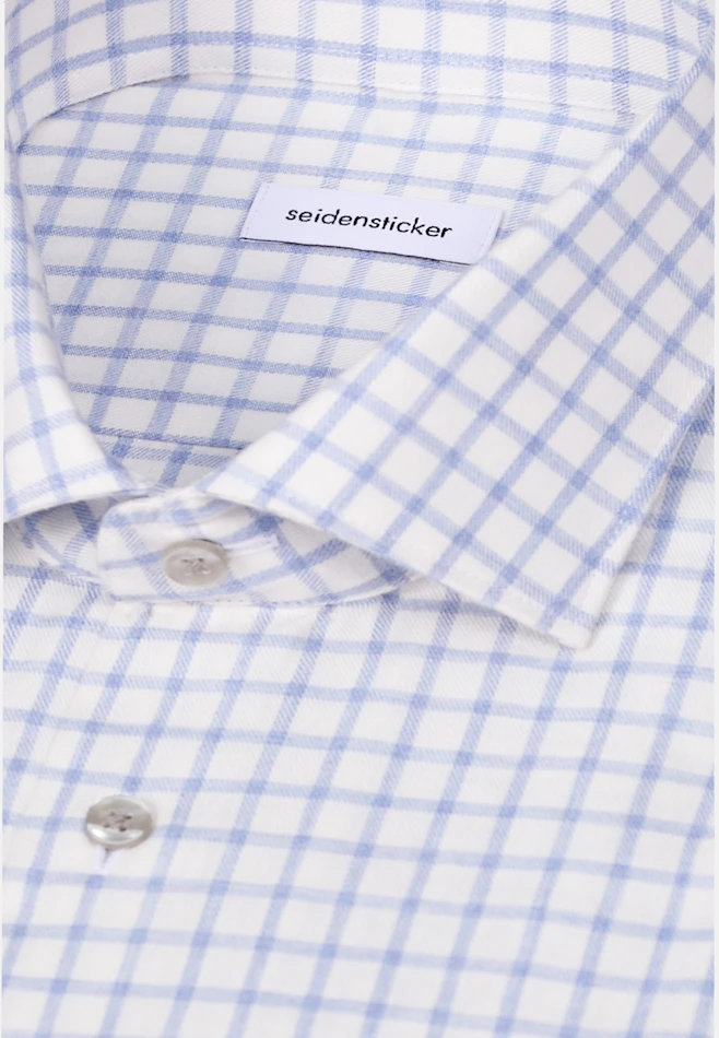 Regular Flanellhemd Karo in Hellblau | Seidensticker Onlineshop