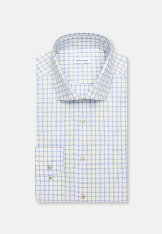 Regular Flanellhemd Karo in Hellblau |  Seidensticker Onlineshop