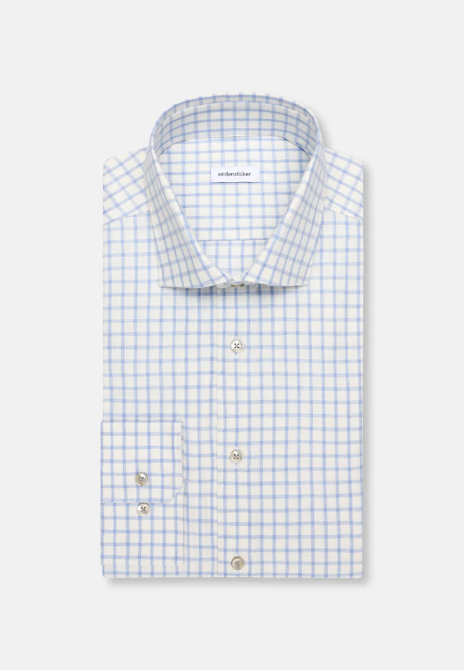 Regular Flanellhemd Karo in Hellblau | Seidensticker Onlineshop