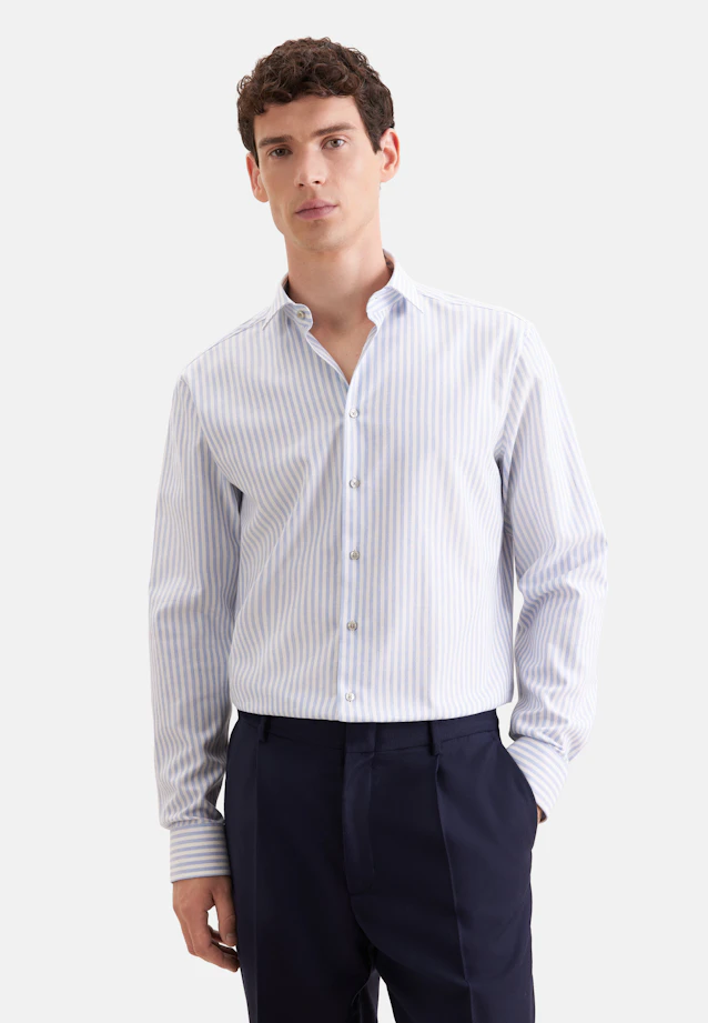 Regular Flannel shirt Stripes in Hellblau |  Seidensticker Onlineshop