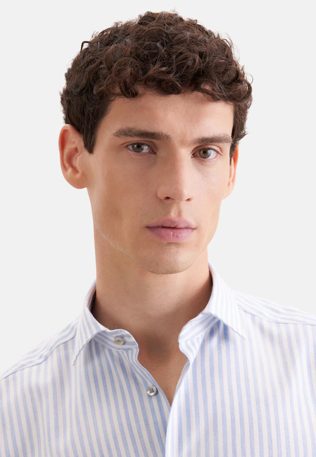 Regular Flannel shirt Stripes in Hellblau |  Seidensticker Onlineshop