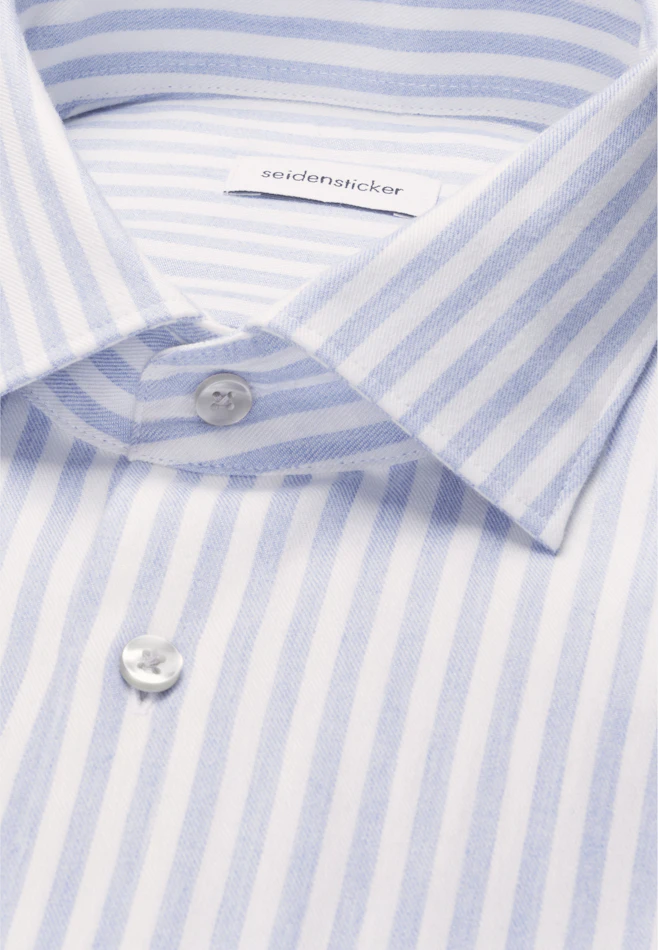Regular Flannel shirt Stripes in Hellblau | Seidensticker online shop