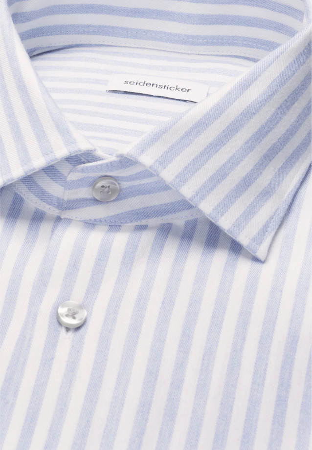 Regular Flanellhemd Gestreift in Hellblau |  Seidensticker Onlineshop