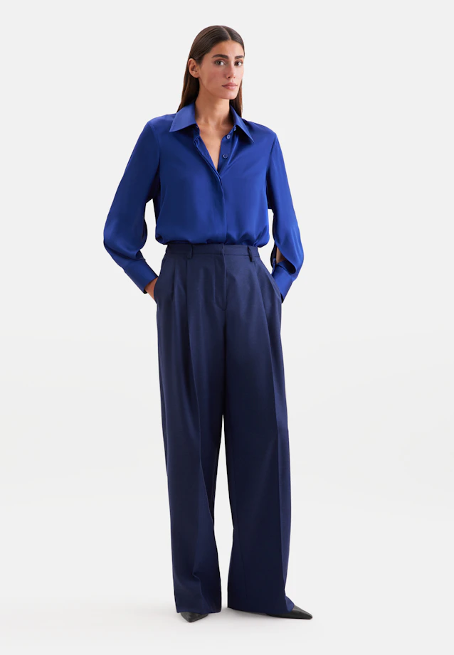 Pantalon à plis en mélange de laine in Bleu Moyen |  Seidensticker Onlineshop