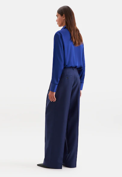 Bundfaltenhose aus Flanell in Mittelblau |  Seidensticker Onlineshop