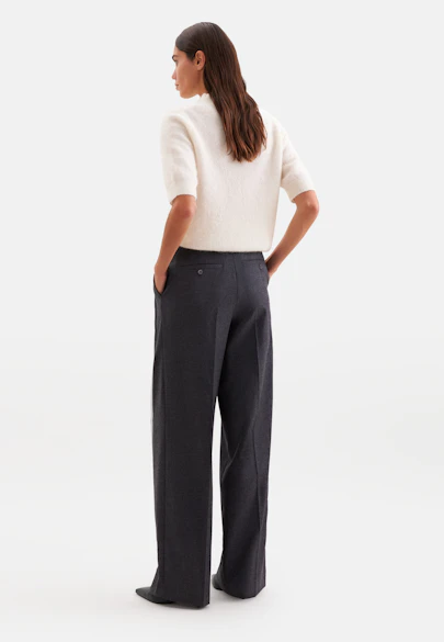 Bundfaltenhose aus Flanell in Grau |  Seidensticker Onlineshop