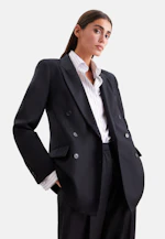 Blazer croisé en mélange de laine à poches à rabat in Noir |  Seidensticker Onlineshop