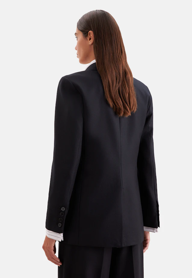 Blazer croisé en mélange de laine à poches à rabat in Noir |  Seidensticker Onlineshop