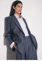 Blazer croisé en mélange de laine à poches à rabat in Gris |  Seidensticker Onlineshop