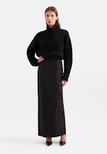 Pencilskirt aus einer Wollmischung mit Satinbund in Schwarz |  Seidensticker Onlineshop