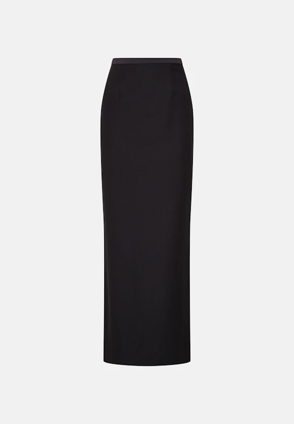 Pencilskirt aus einer Wollmischung mit Satinbund in Schwarz |  Seidensticker Onlineshop