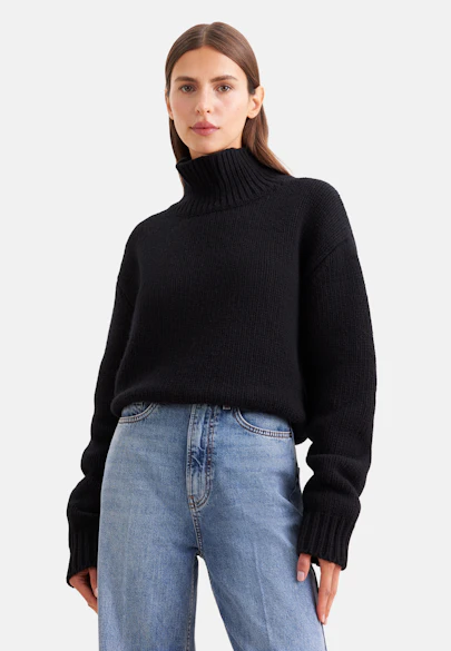 Oversized Pullover Uni in Schwarz |  Seidensticker Onlineshop