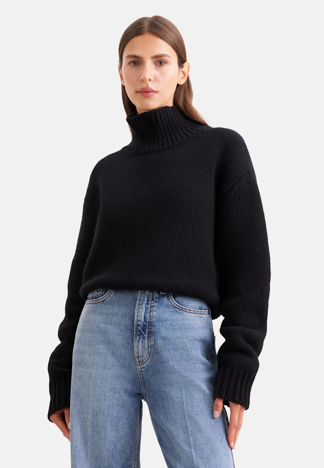 Oversized Pullover Uni in Schwarz |  Seidensticker Onlineshop