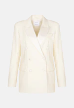 Zweireihiger Smokingblazer aus einer Wollmischung mit satinierten Details in Weiß |  Seidensticker Onlineshop