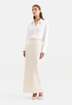 Pencilskirt aus einer Wollmischung mit Satinbund in Ecru |  Seidensticker Onlineshop