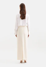 Pencilskirt aus einer Wollmischung mit Satinbund in Ecru |  Seidensticker Onlineshop