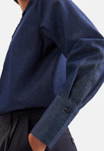 Denim High Cuff High Collar Blouse in Dunkelblau |  Seidensticker Onlineshop