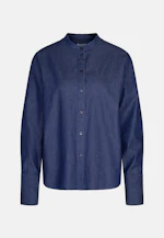 Denim High Cuff High Collar Blouse in Dunkelblau |  Seidensticker Onlineshop