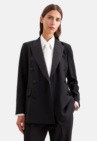 Blazer de smoking double croisé en laine in Noir |  Seidensticker Onlineshop