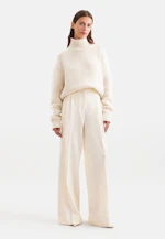 Pantalon plissé en laine avec des détails en satin in Ecru |  Seidensticker Onlineshop