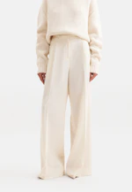 Pantalon plissé en laine avec des détails en satin in Ecru |  Seidensticker Onlineshop