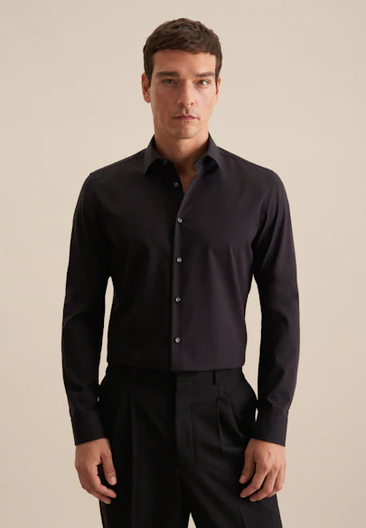 Slim Business Hemd Uni in Schwarz |  Seidensticker Onlineshop