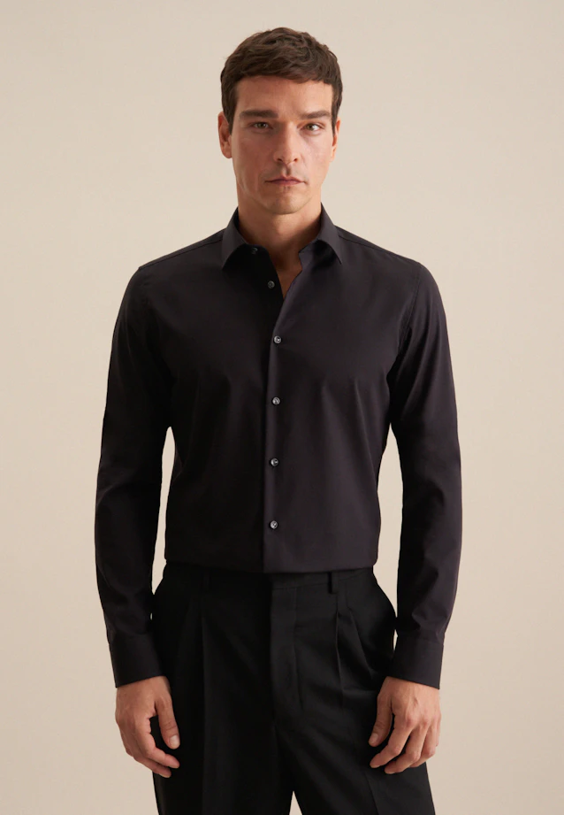 Slim Business Hemd Uni in Schwarz |  Seidensticker Onlineshop
