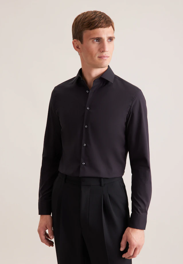 Slim Business shirt Uni in Black |  Seidensticker Onlineshop