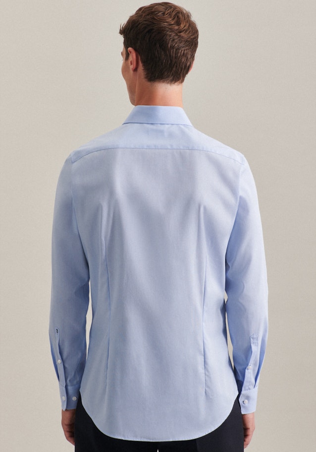 Non-iron Popeline Business overhemd in Slim with Kentkraag and extra long sleeve in Lichtblauw | Seidensticker Onlineshop
